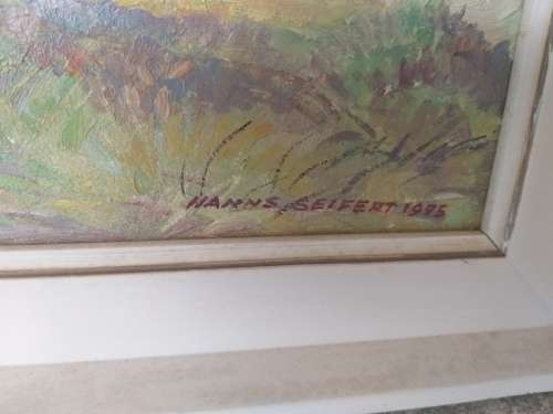 Seascape - oil on board signed by artist Hanns Seifert dated 75